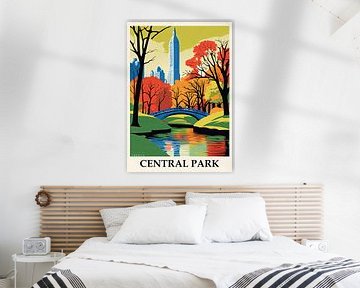 Travel Poster Central Park, New York City, USA by Peter Balan