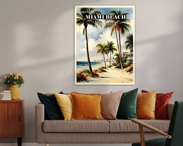 Travel Poster Miami Beach, Florida, USA by Peter Balan