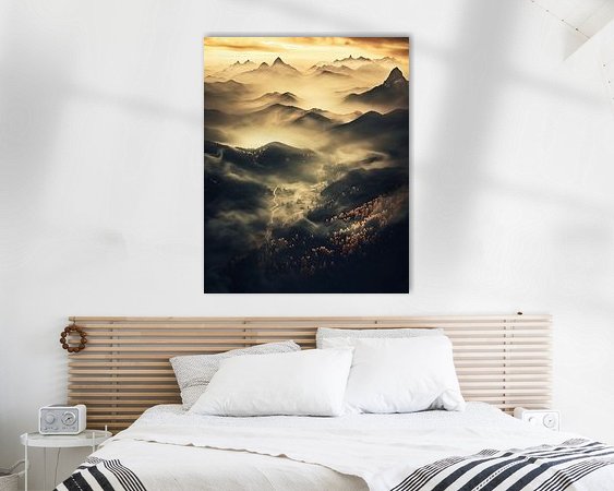 Voorbeeld van het werk in een kamer