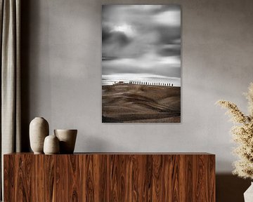 Toskana mit Sanft geschwungenen Hügeln und Feldern in der Toskana von Voss Fine Art Fotografie
