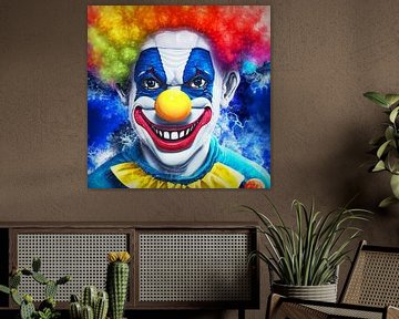 Breed lachende clown (kunst)