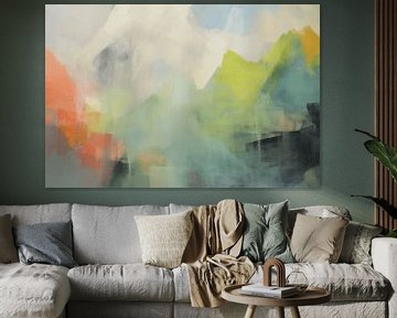 Moderne abstrakte Landschaft in Pastellfarben von Studio Allee