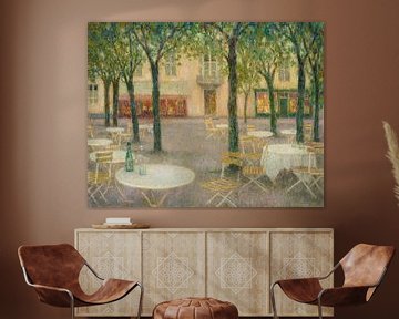 La Place des boveurs d'eau, Aix-les-Bains, Henri Le Sidaner