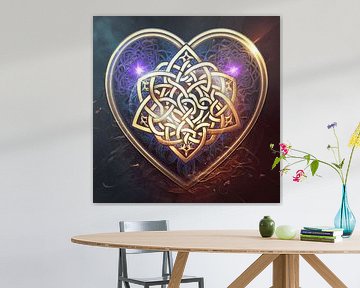 Mystical heart of connection: Golden star made of Celtic knots by ADLER & Co / Caj Kessler