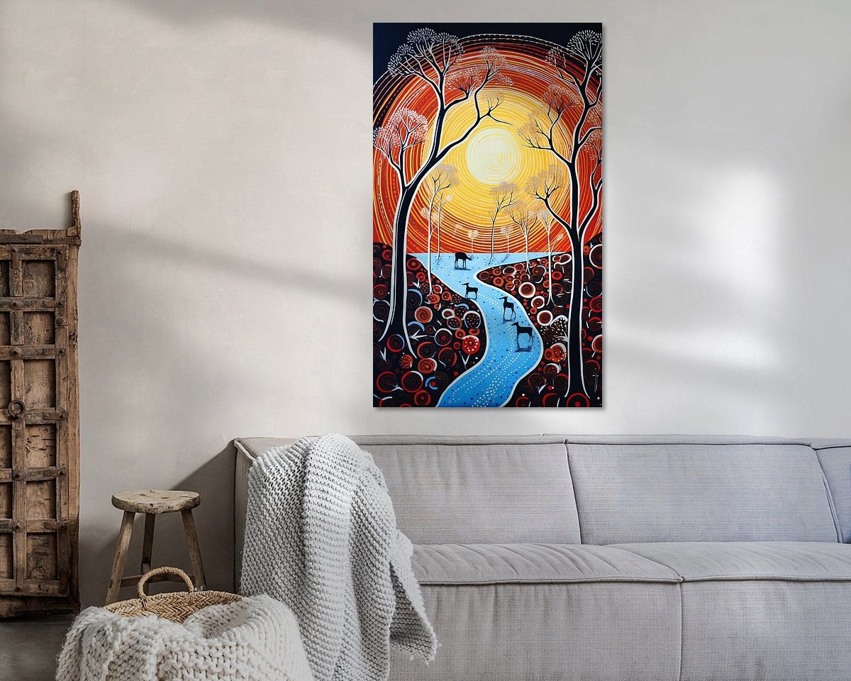 Voorbeeld van het werk in een kamer