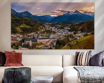 Zonsondergang in Berchtesgaden van Henk Meijer Photography