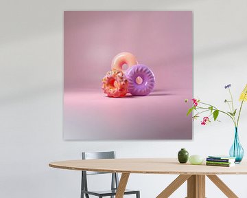 Blobs & donuts - orange lilac pink by studio snik.