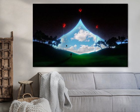 Voorbeeld van het werk in een kamer