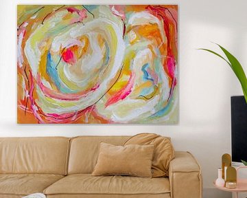 Sorbet Buffet - colourful abstract painting by Qeimoy