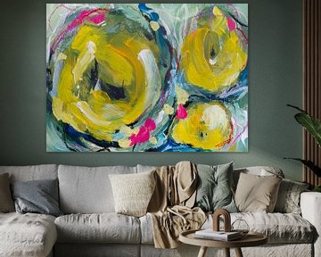 Cheer up buttercup - colourful abstract painting by Qeimoy