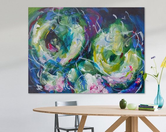 Voorbeeld van het werk in een kamer