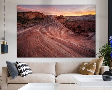 De Fire Wave in the Valley of Fire State Park, Nevada, USA van Fred Kamphues