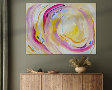 Sundae Swirl - vrolijk abstract schilderij van Qeimoy