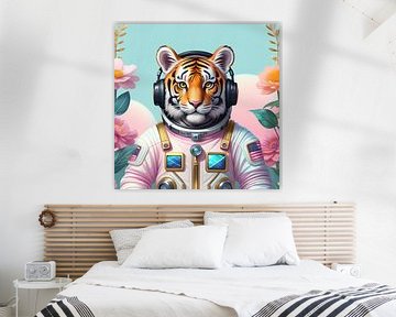 Astronaut Tiger with Headphones by Dagmar Pels Design