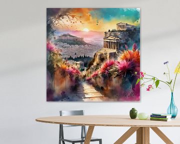 Acropolis en fleurs sur Mellow Art