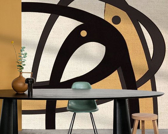 Voorbeeld van het werk in een kamer