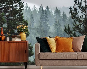 Fog among the conifers by Merlijn Arina Photography