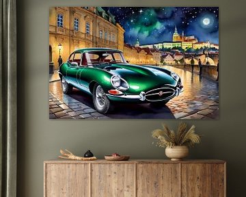 Racing-green Jaguar e-Type van DeVerviers
