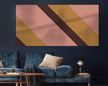 70s Retro funky geometrisch abstract patroon in roze, bruin, oker van Dina Dankers