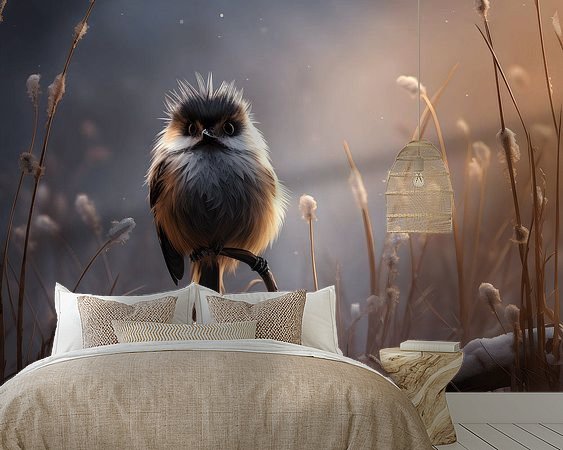 Voorbeeld van het werk in een kamer