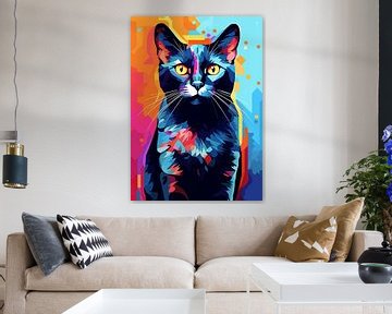 Chat Animal WPAP Pop Art sur Qreative