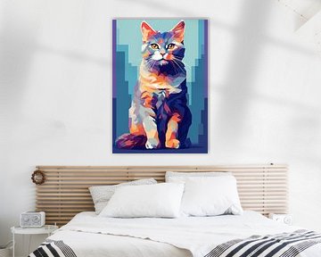 Katze Tier WPAP Pop Art von Qreative