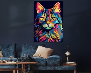 Cat Animal WPAP Pop Art by Qreative