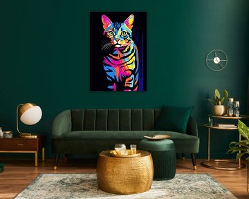Katze Tier WPAP Pop Art Farbe Stil von Mason Scott