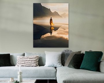 Vrouw in de zonsondergang