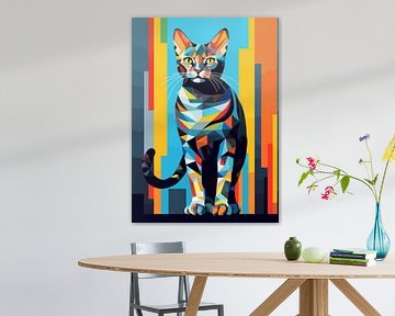 Chat Animal WPAP Pop Art Color Style sur Qreative