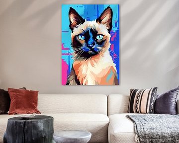 Chat Animal WPAP Pop Art Color Style sur Qreative