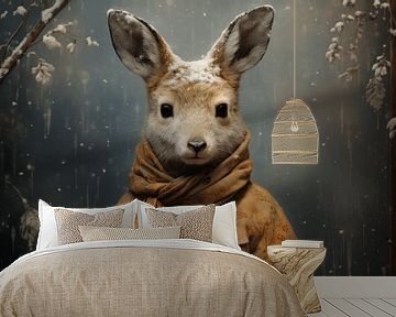 Hase in einer Winterlandschaft von Carla Van Iersel