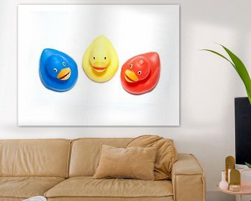 Drie duckies aan de muur! van Marcel Admiraal