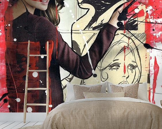 Voorbeeld van het werk in een kamer