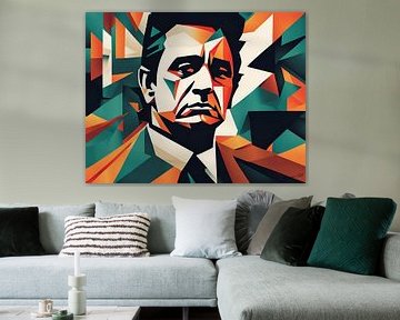 Abstracte kunst van Johnny Cash van Johanna's Art
