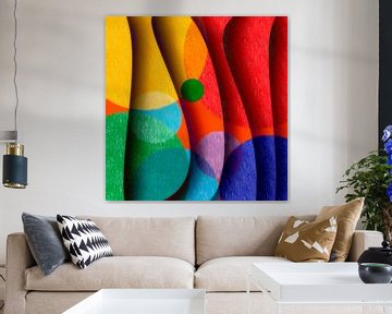 Modern abstract met vrolijke kleuren van Corinne Welp