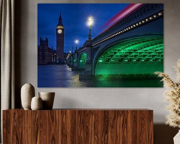 Westminster Bridge and Big Ben along the Thames in London in evening light by gaps photography