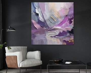 A Powdery Lilac Dance of Abstraction by Gisela- Art for You