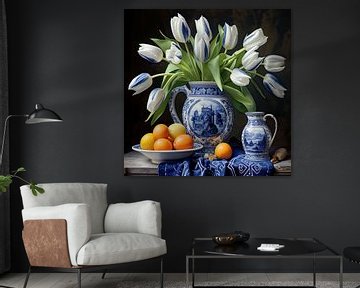 Delftware and tulip mania by Vlindertuin Art