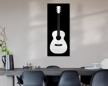 Minimalistische Akustikgitarre in Schwarz und Weiß von Andika Bahtiar