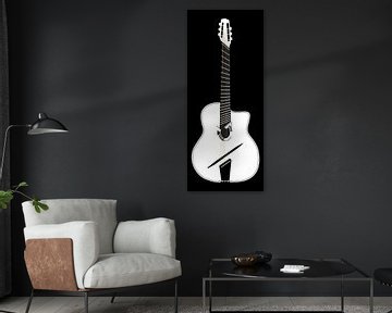 Minimalistische schwarze und weiße Gitarre von Andika Bahtiar