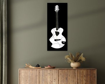 Minimalist black and white guitar 3 by Andika Bahtiar