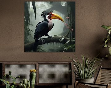 Neushoornvogel in het regenwoud van Wilfried van Dokkumburg