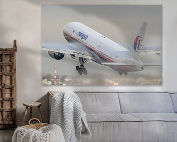 Malaysia Airlines Boeing 777-200 is opgestegen.