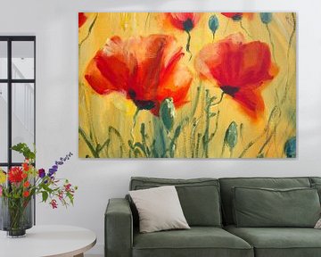 Roter Mohn im Getreidefeld von Karen Kaspar