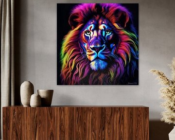 Néon/lumière noire Art of a Lion 2 sur Johanna's Art