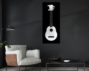 Minimalistische schwarze und weiße Ukulele von Andika Bahtiar