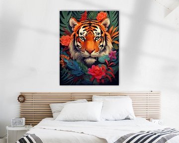 Tigre en fleurs sur Liv Jongman