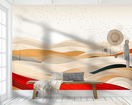 Voorbeeld van het werk in een kamer