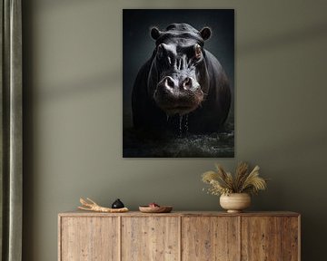 Nijlpaard portret van fernlichtsicht